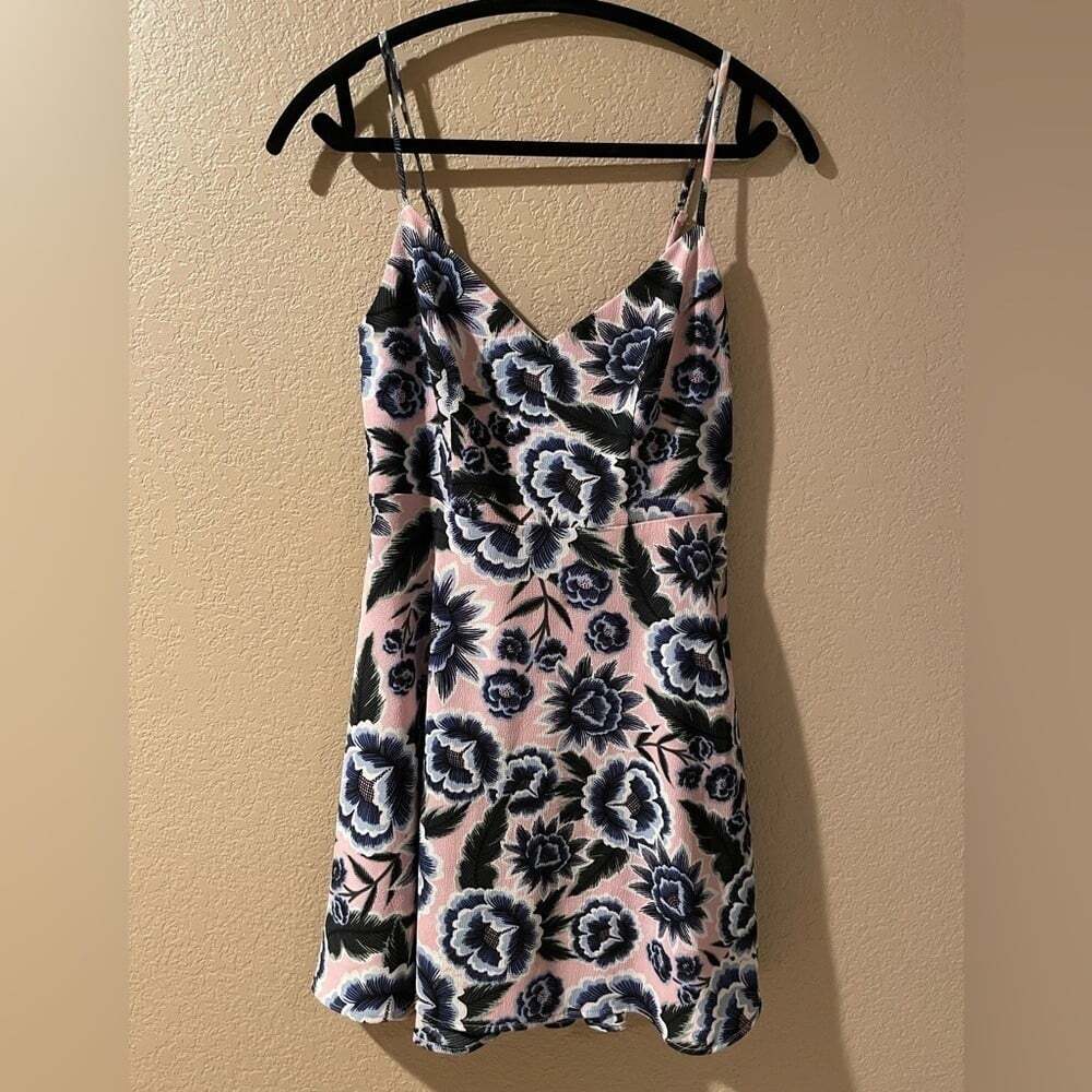 Show Me Your MuMu Pink and Blue Floral Mini Dress - Picture 1 of 4